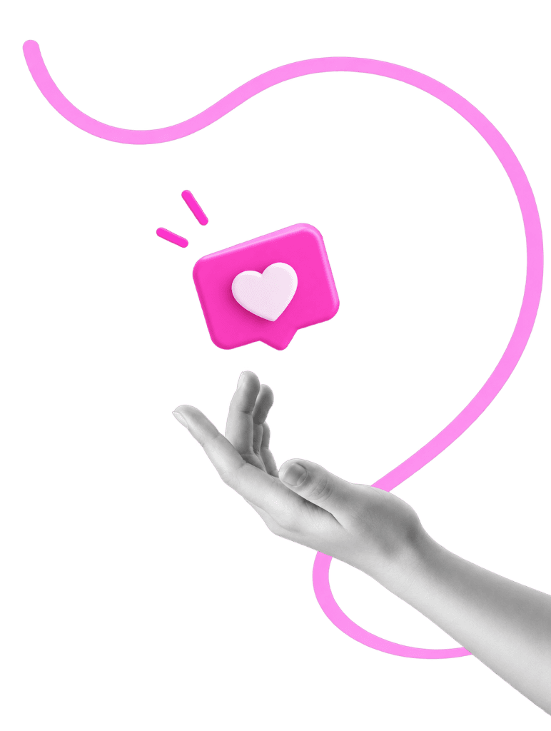Decorative hand with heart